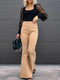 Puline - Trendy Hoge Taille Flared Broek