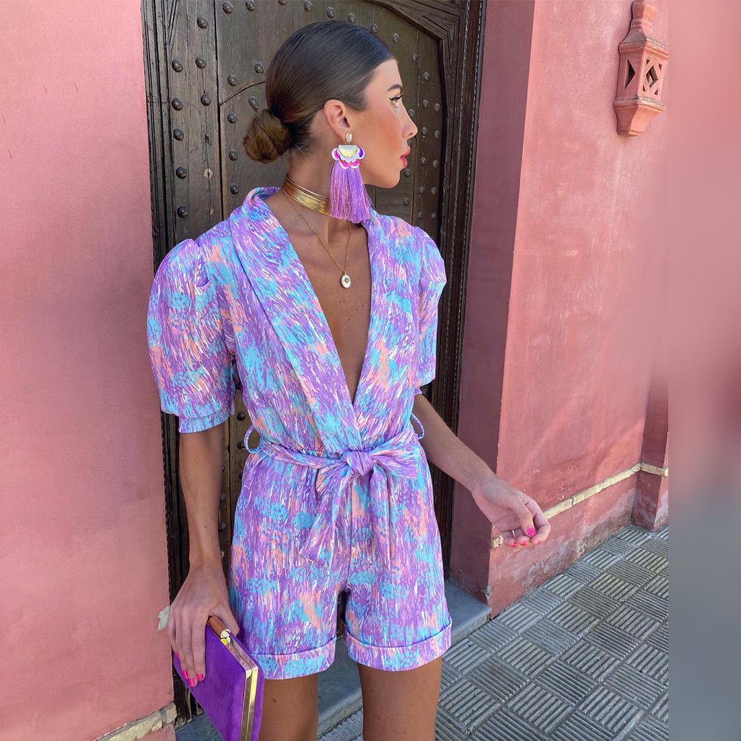KAHLANI - Stylish V-neck romper
