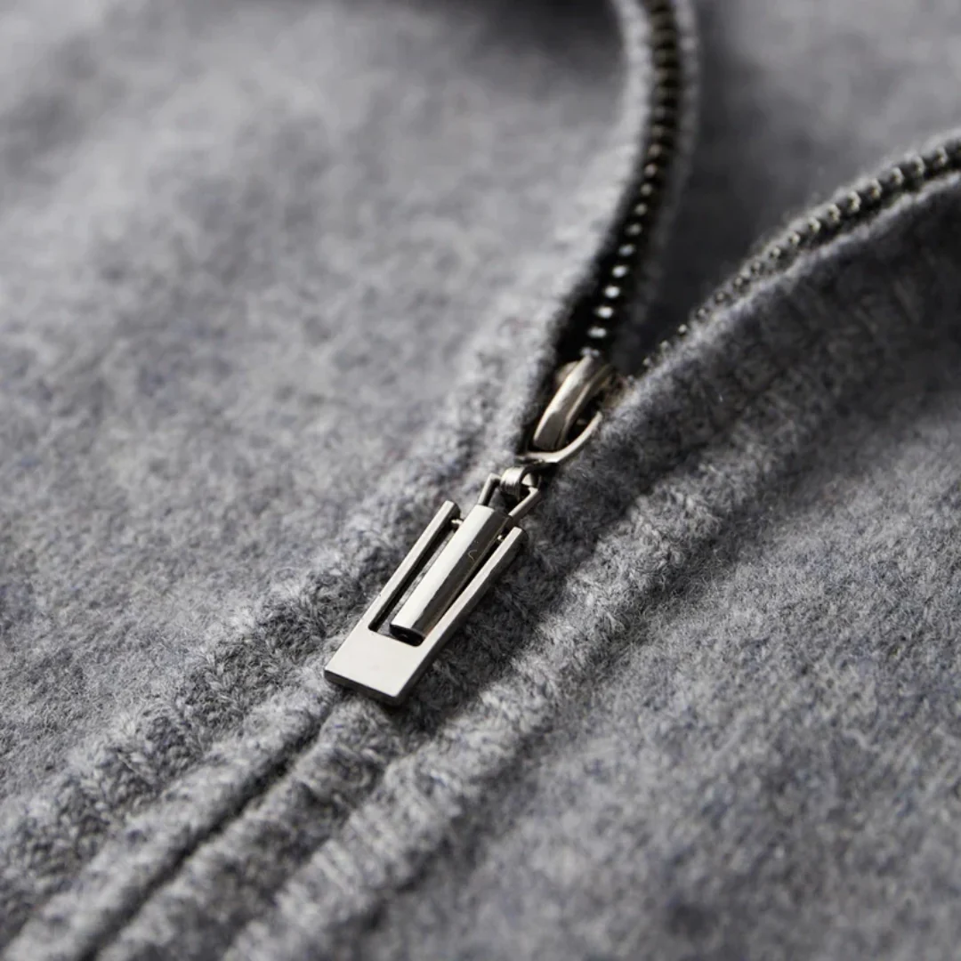 Merino - Heren wollen vest met rits