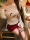 Rachel | Slanke Pasvorm met Rode Strik T-shirt