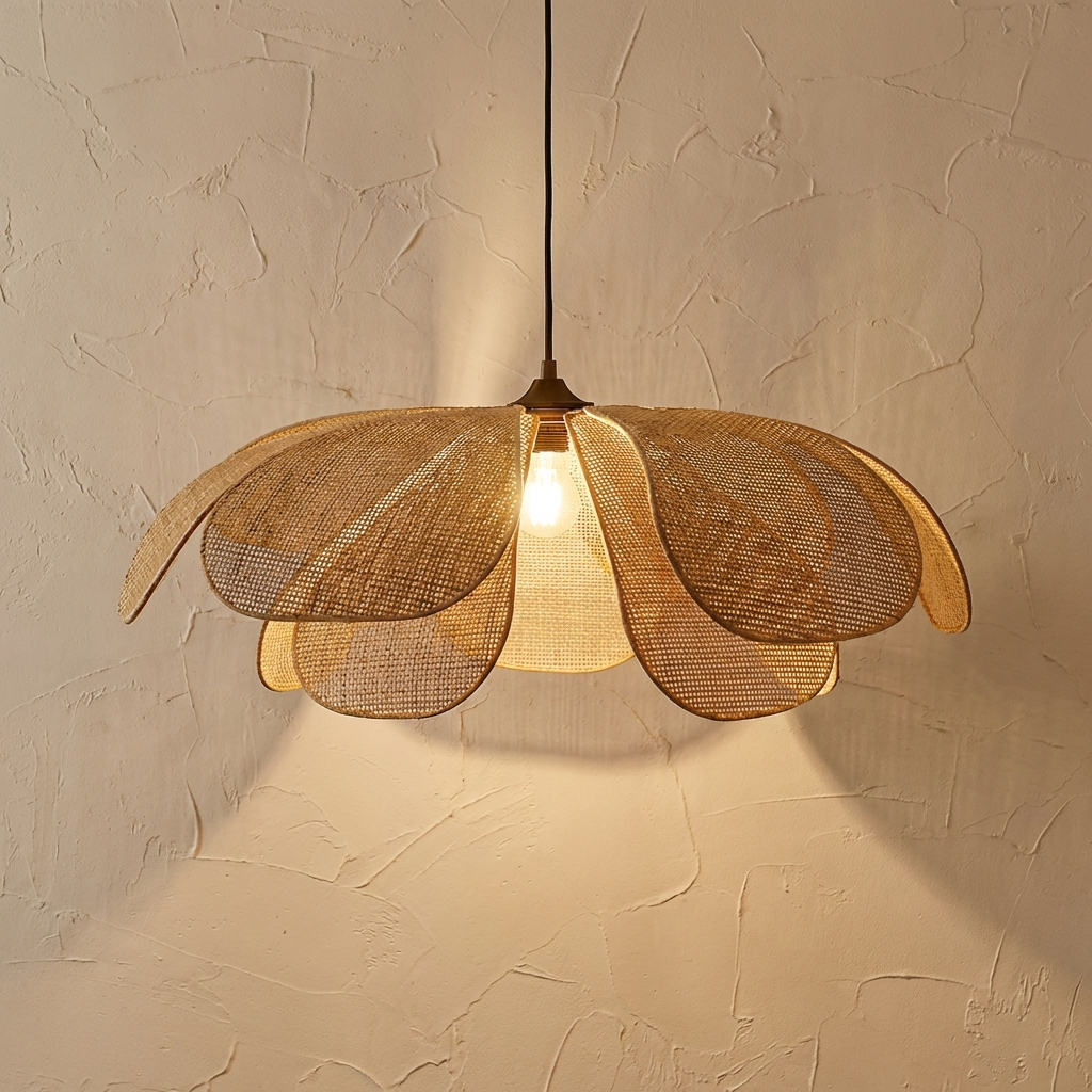 Solviera - Rattan Woven Petal Pendant Lamp