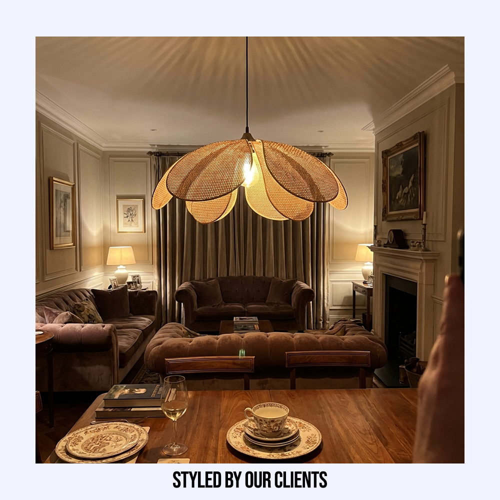 Solviera - Rattan Woven Petal Pendant Lamp