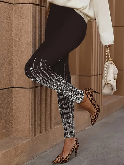Rebeca | Sprankelende Slim-Fit Legging met Glinsterend Design