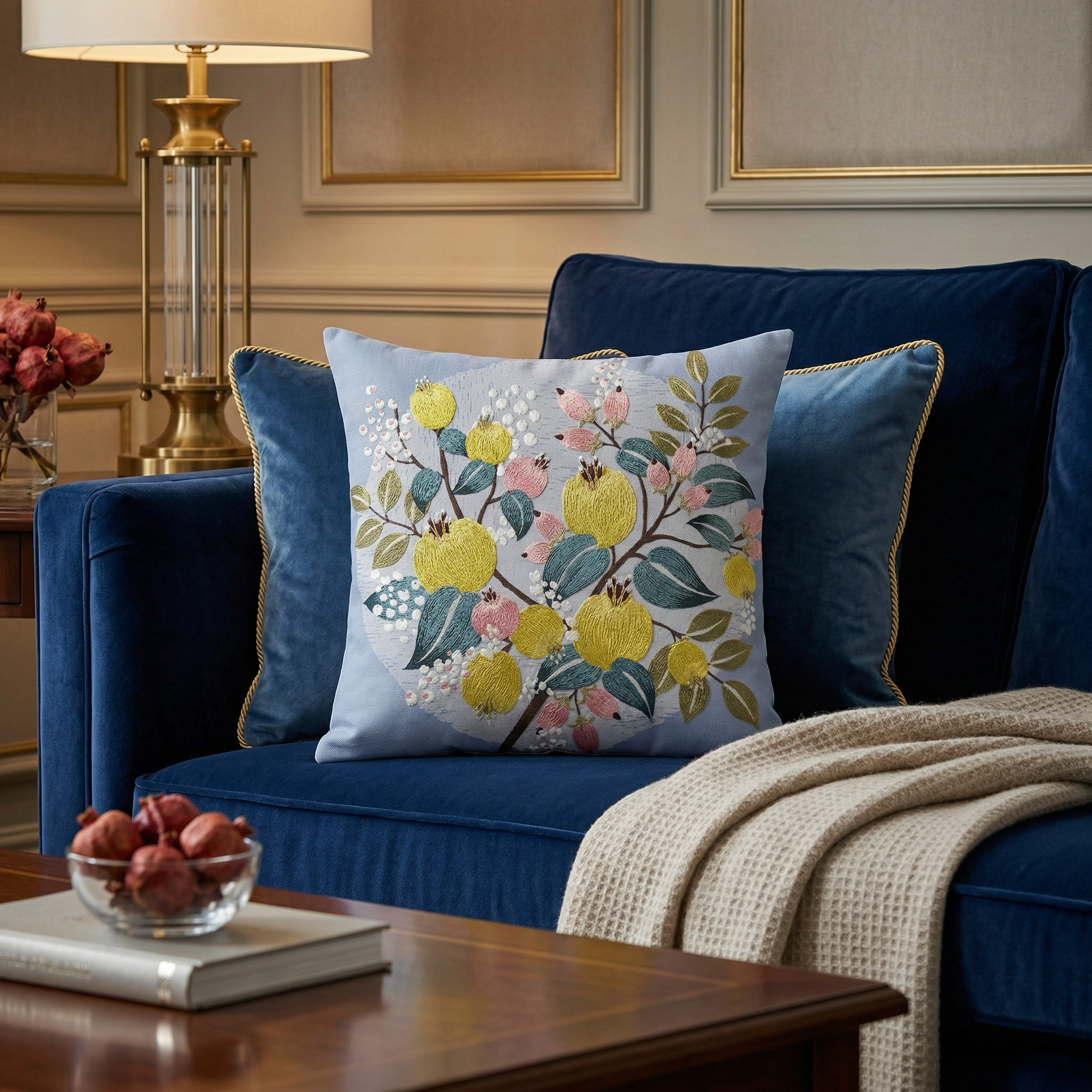 Ritzen - Blue Botanical Cushion Cover