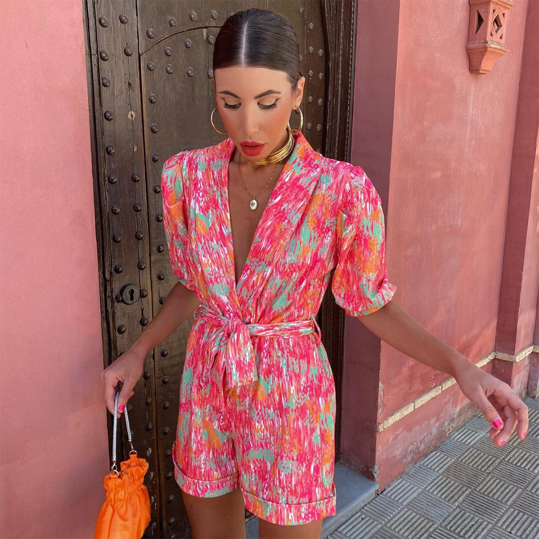 KAHLANI - Stylish V-neck romper