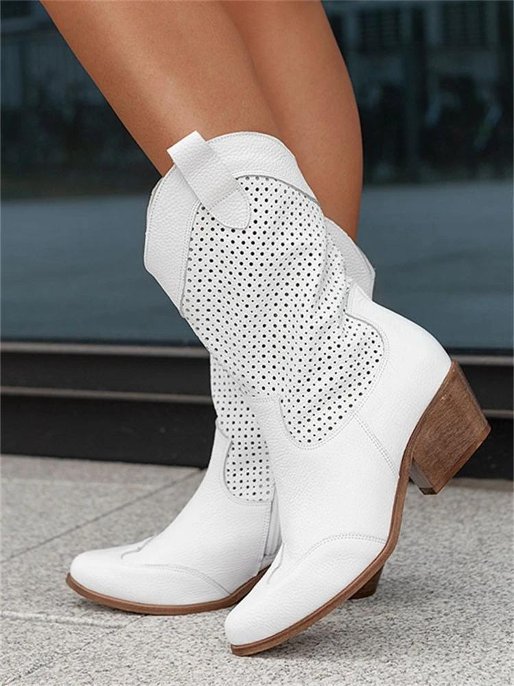 Josiane – White Cowboy Boots