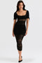 Rosalie | Stijlvolle Gebreide Midi-Jurk met Open Details