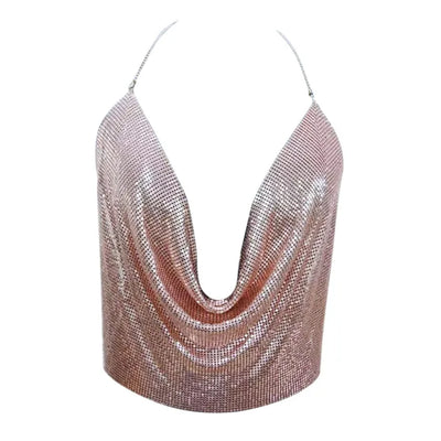 Seraphina - Glitter Mesh Top