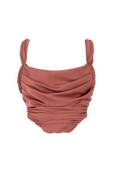 Havienna - Rose Satin Corset with Draped Details