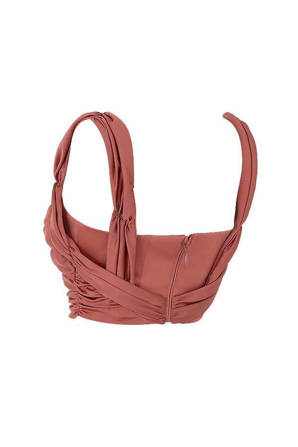 Havienna - Rose Satin Corset with Draped Details