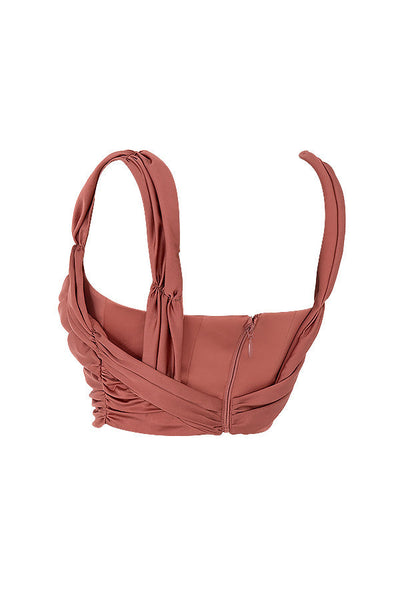 Havienna - Rose Satin Corset with Draped Details