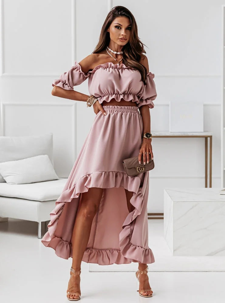 Elaine | Elegante Off-Shoulder Maxi Jurk met Ruches