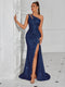Ruby | Elegante One-Shoulder Maxi Jurk met Pailletten en Hoge Split