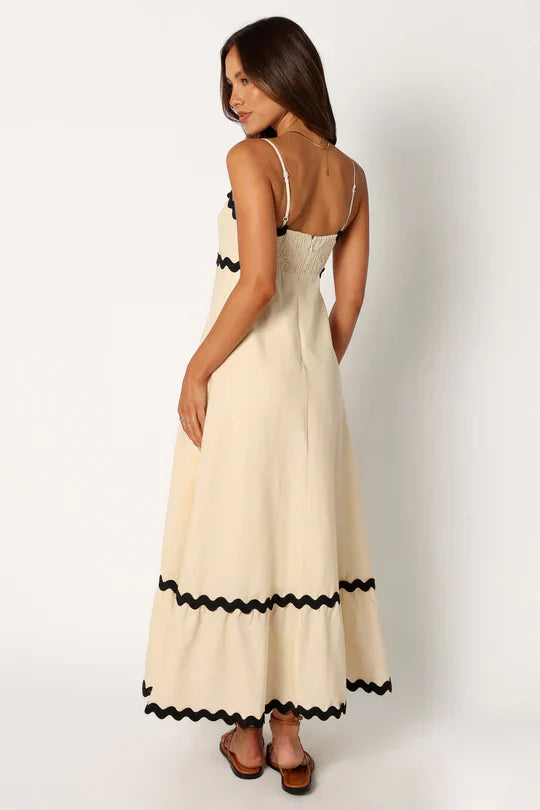Ruth | Elegante Maxi-jurk met Speelse Biesdetails voor Dames