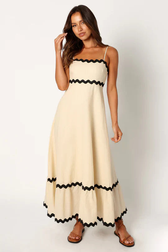 Ruth | Elegante Maxi-jurk met Speelse Biesdetails voor Dames