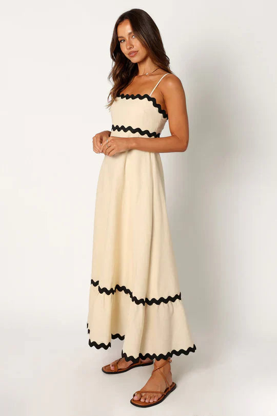 Ruth | Elegante Maxi-jurk met Speelse Biesdetails voor Dames