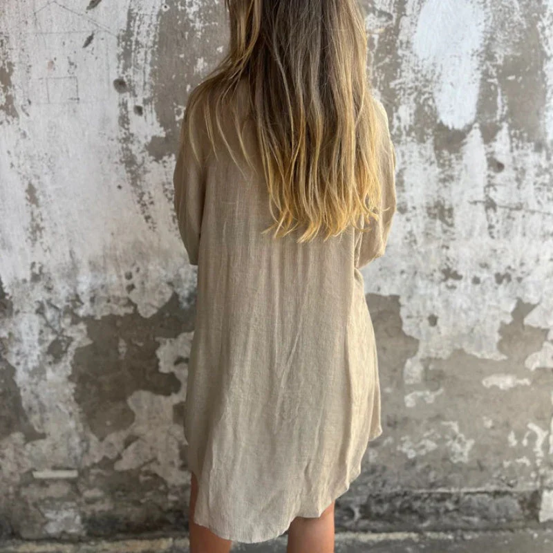 Airy Linen Set – Oversized Blouse and Shorts