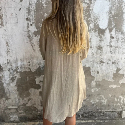 Airy Linen Set – Oversized Blouse and Shorts