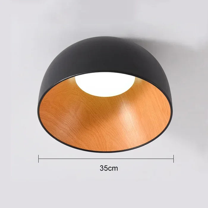 Aubrey - Black Metal Wood Ceiling Lamp