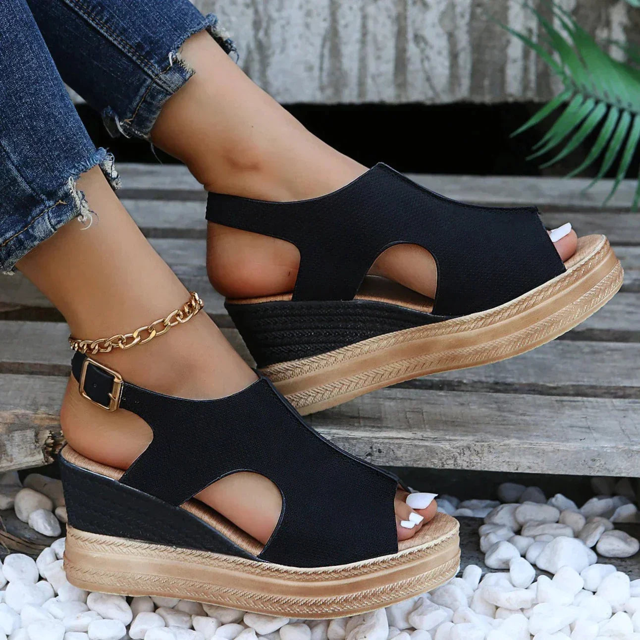 Jill - Orthopedic wedge heels for summer