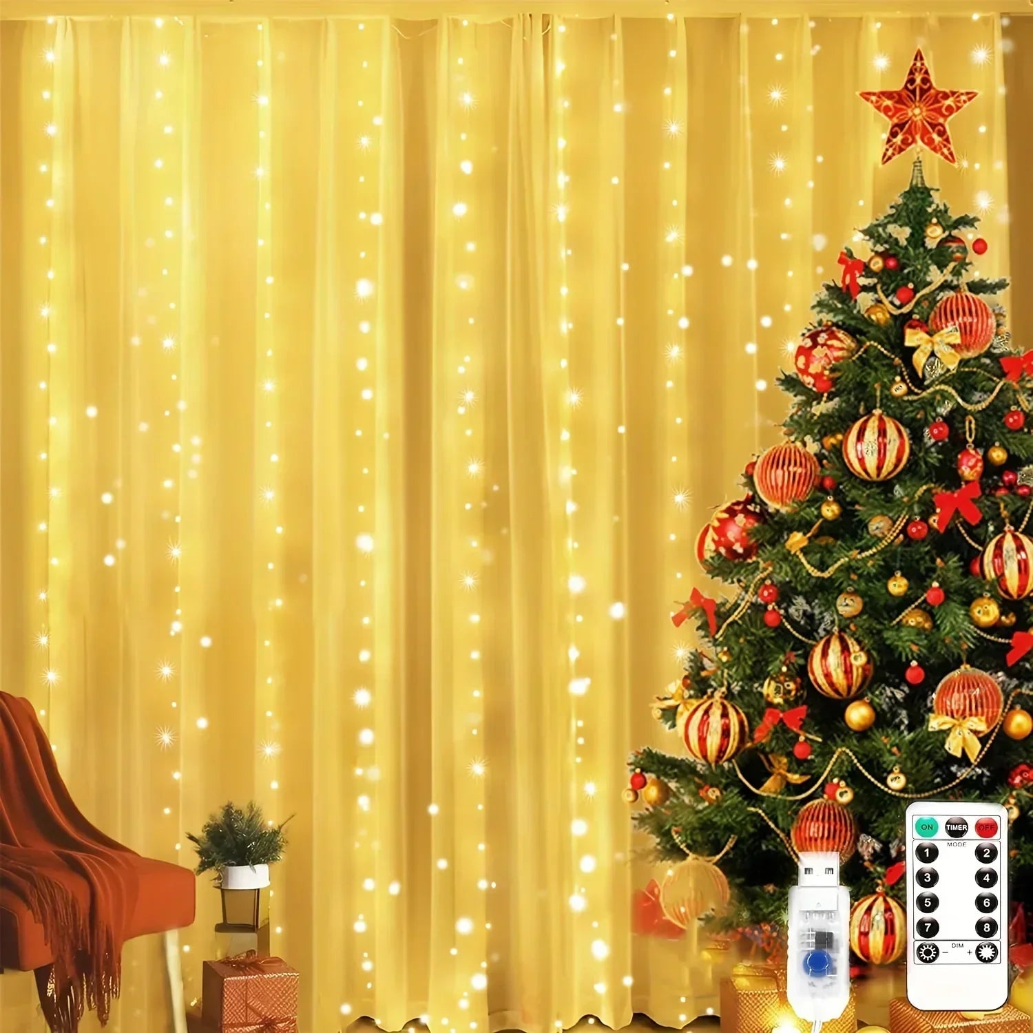 Elysio – USB LED Curtain Lights with Remote