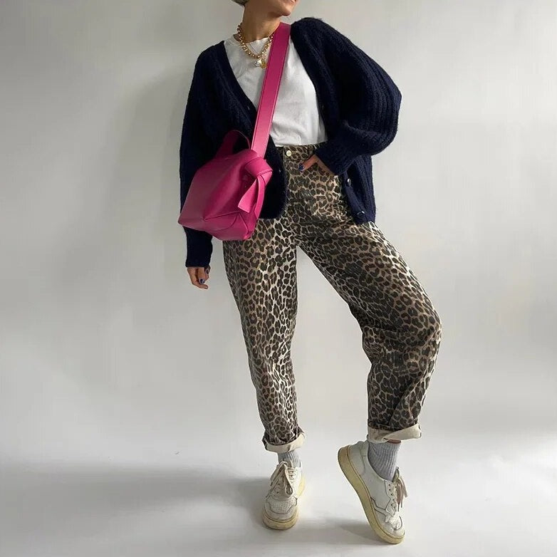 Sione - Luipaardprint Broek voor Vrouwen