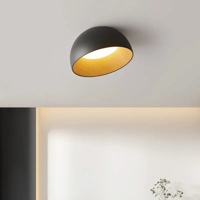 Aubrey - Black Metal Wood Ceiling Lamp
