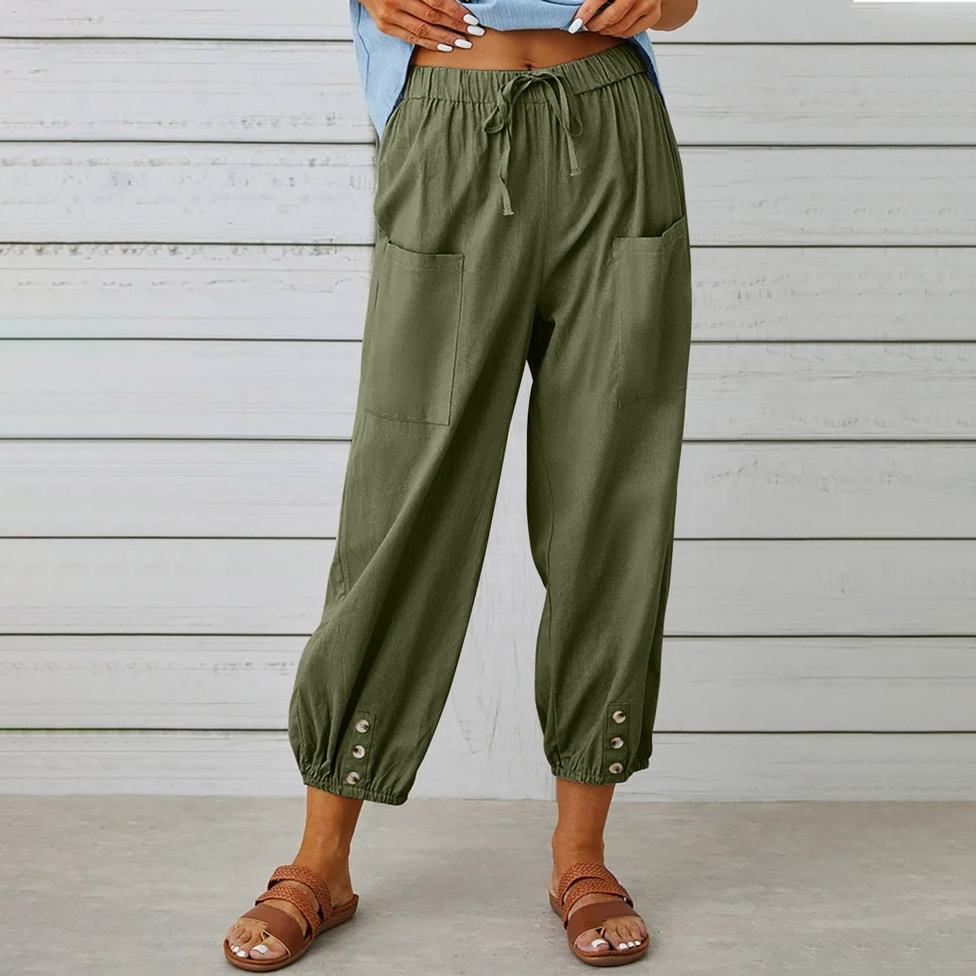 Elda pants - women's linen capri pants for relaxed comfort in a loose style