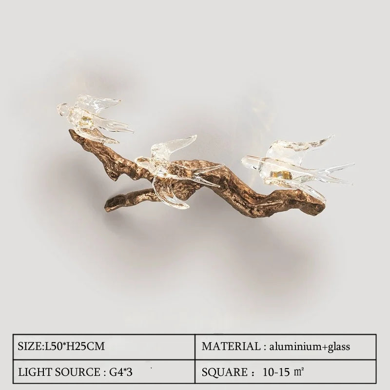 Sylverra - Swallow Branch Chandelier Pendant Lamp