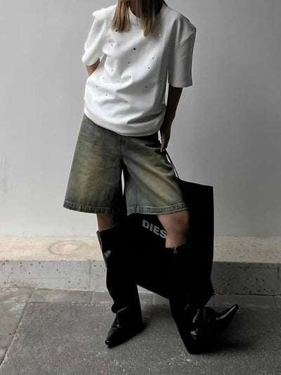 Lucie - Loose Denim Shorts