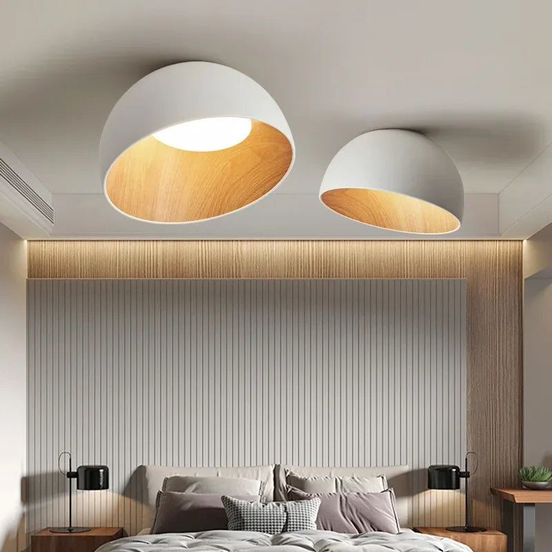 Aubrey - Black Metal Wood Ceiling Lamp