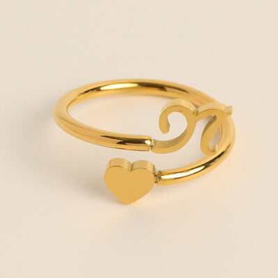 Love Initial Ring – Personal charm with meaningful engraving
