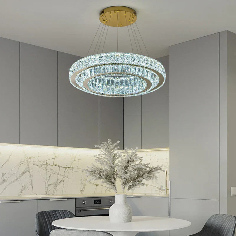Buralisse - Crystal LED Ring Chandelier