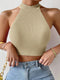 Liora - Ribbed Halter Top