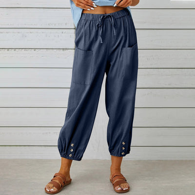 Elda pants - women's linen capri pants for relaxed comfort in a loose style