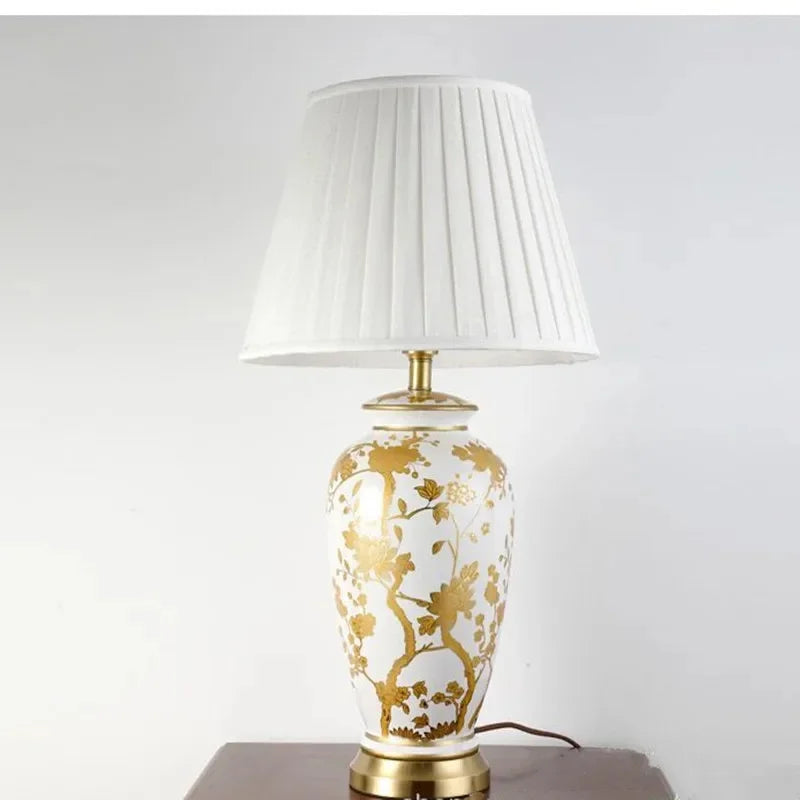 Aurivelle - Copper Base Ceramic Table Lamp