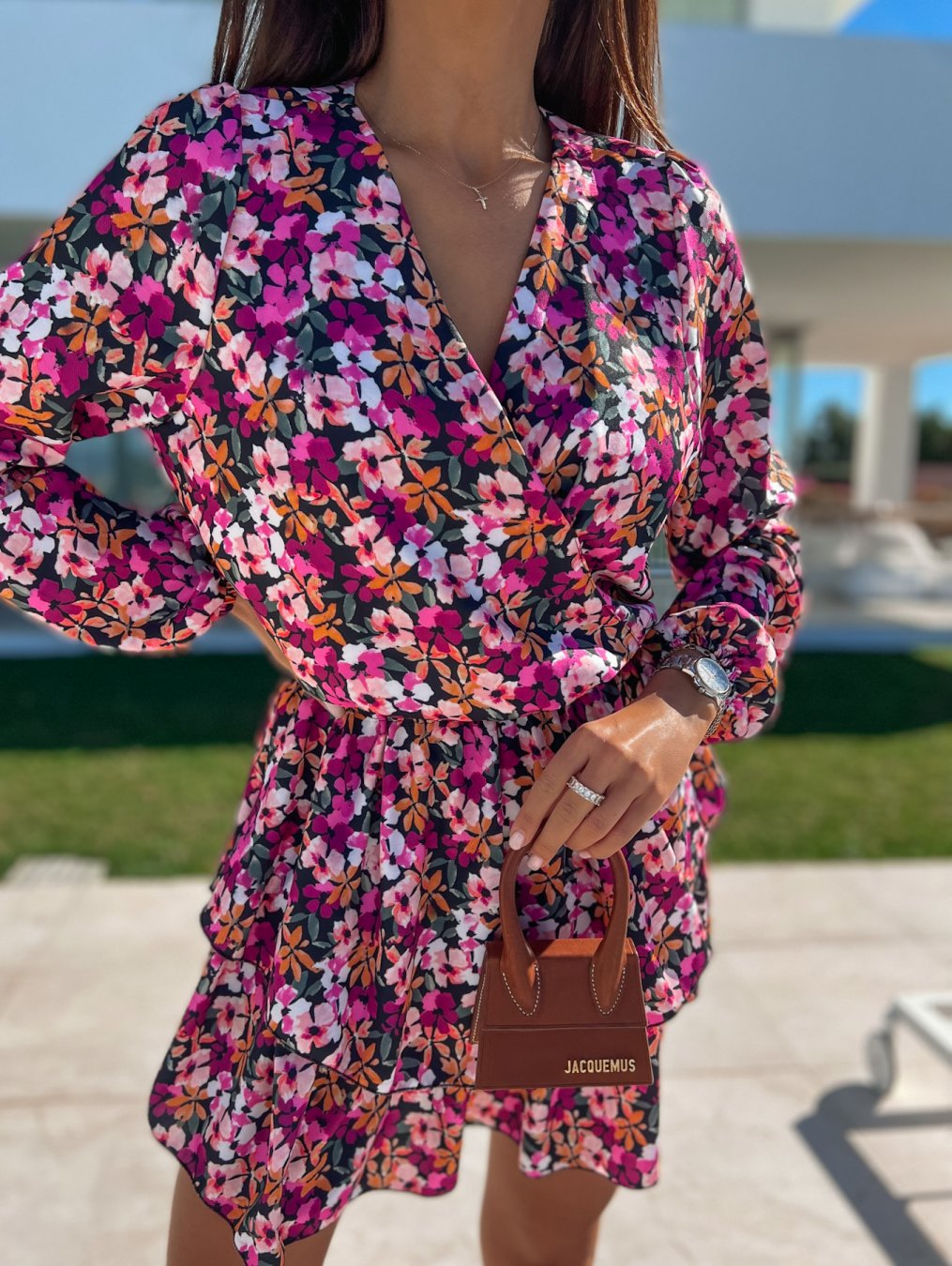 Christina - elegante bloemenjurk met lange mouwen