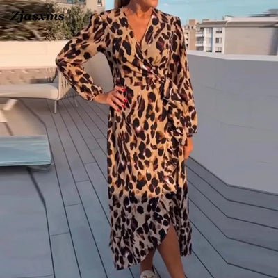 Amaya - maxi jurk met panterprint
