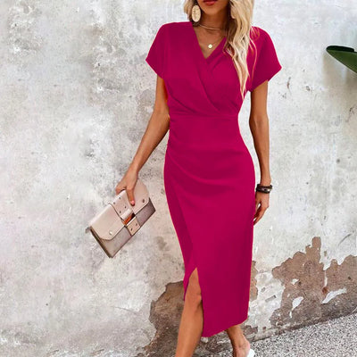 Dames Casual Korte Mini Jurk met V-hals