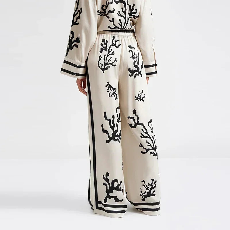 Hendrika - Satin Palazzo Trousers with Wide Leg