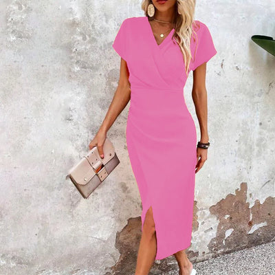 Dames Casual Korte Mini Jurk met V-hals