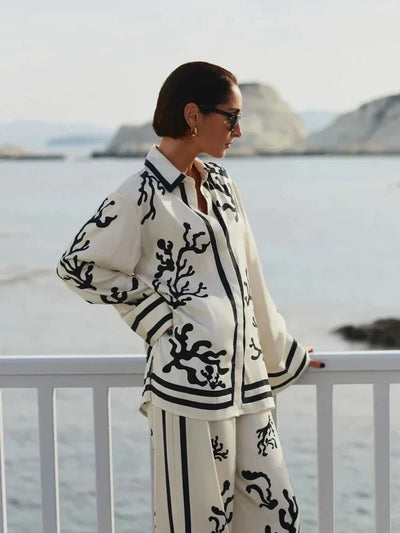 Hendrika - Satin Palazzo Trousers with Wide Leg