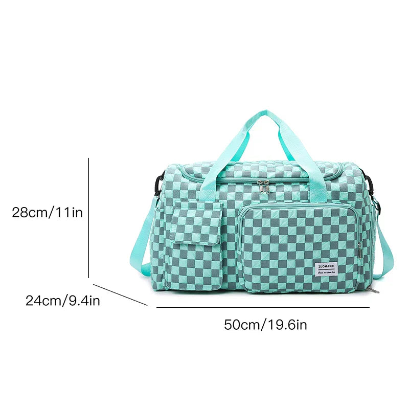 TrailBoard - Grote Duffelbag met Ruitpatroon voor Weekenders