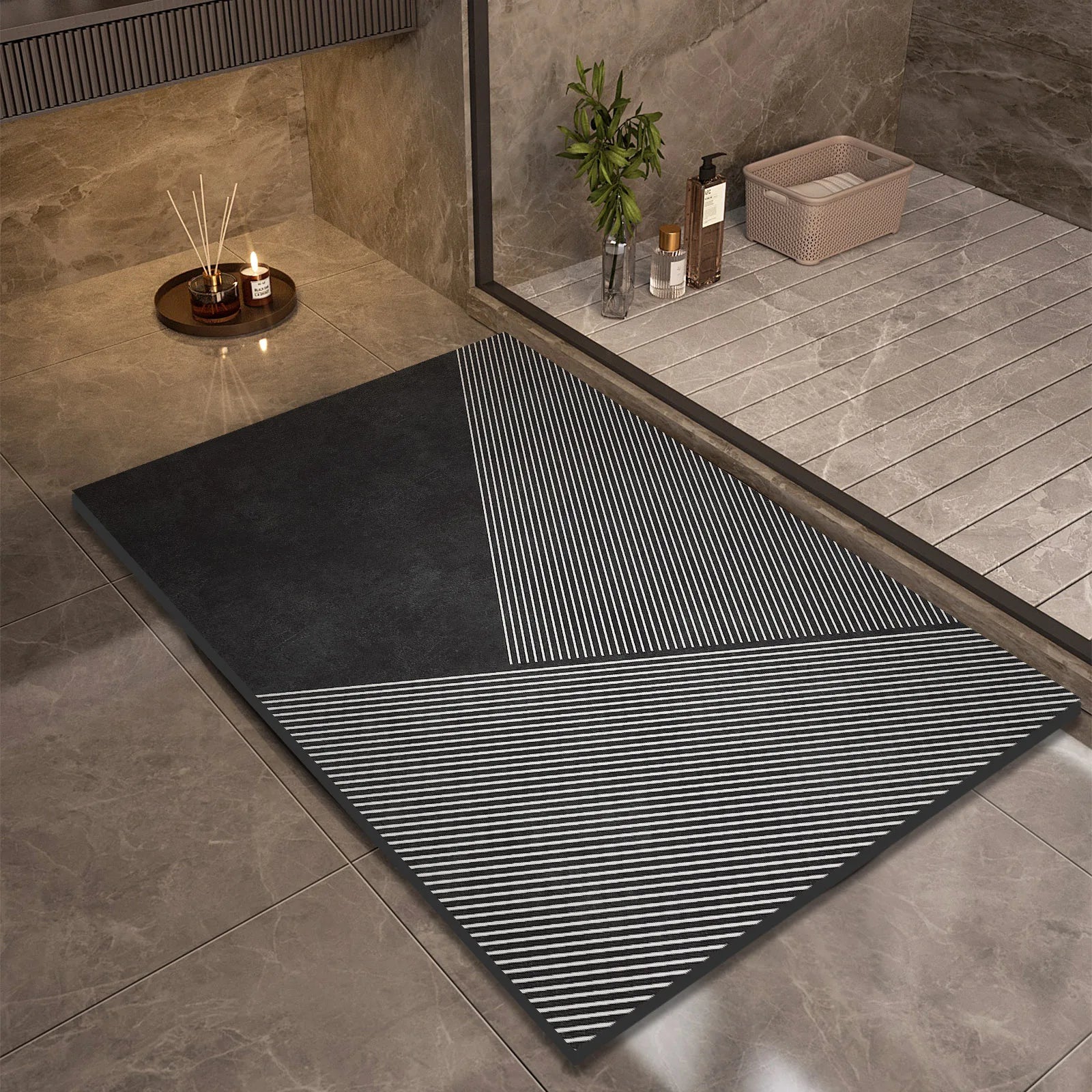 Arosa - Large Black Diatomite Bath Mat
