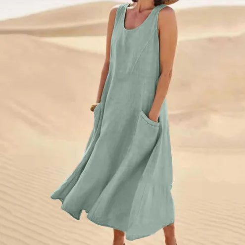 Virginia - vintage mouwloze plus size jurk