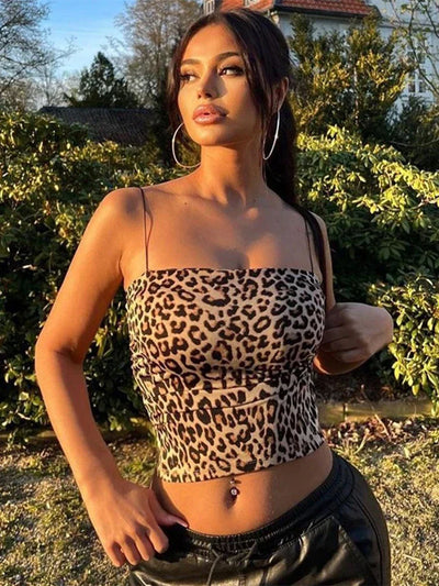 Gavina - Trendy Leopard Print Cami Top