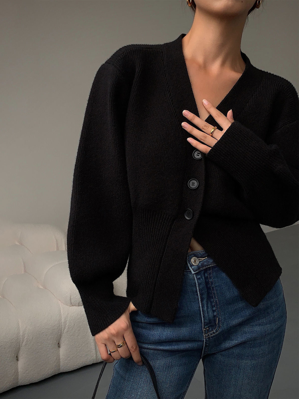 Loulou - V-hals trui vest voor vrouwen Nieuwe Stijl