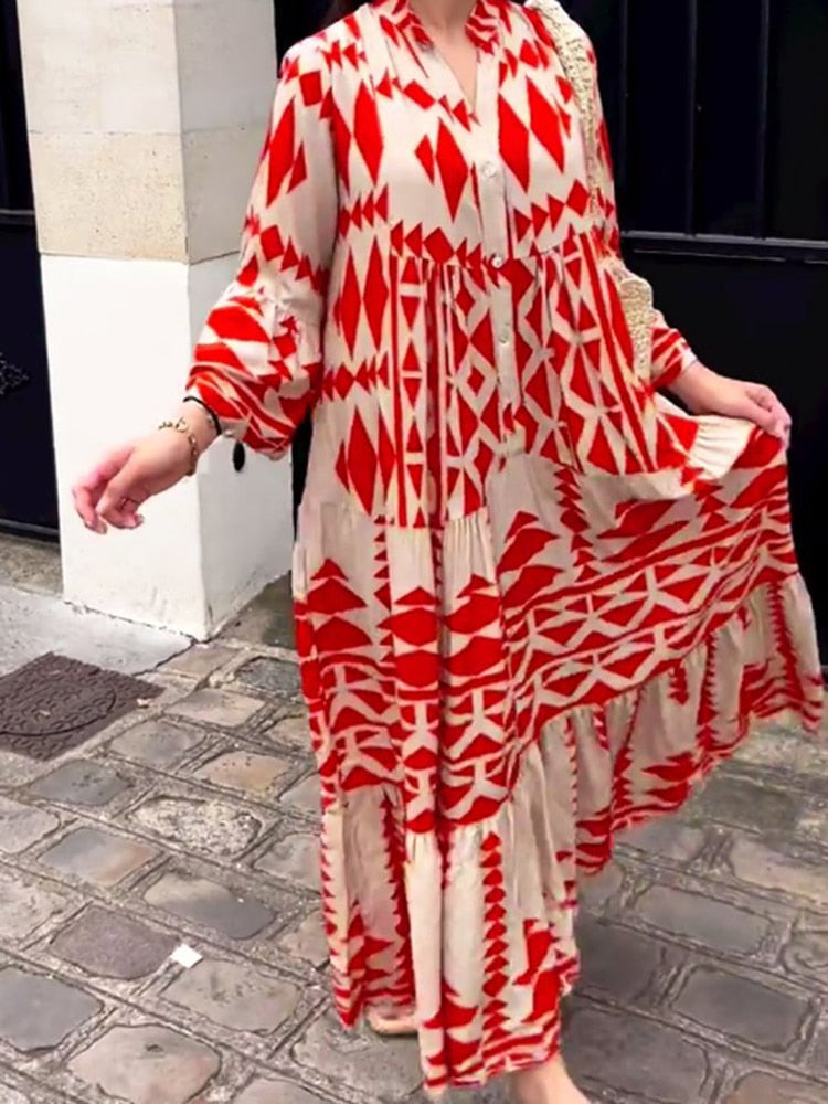 Aliyah - retro maxi jurk