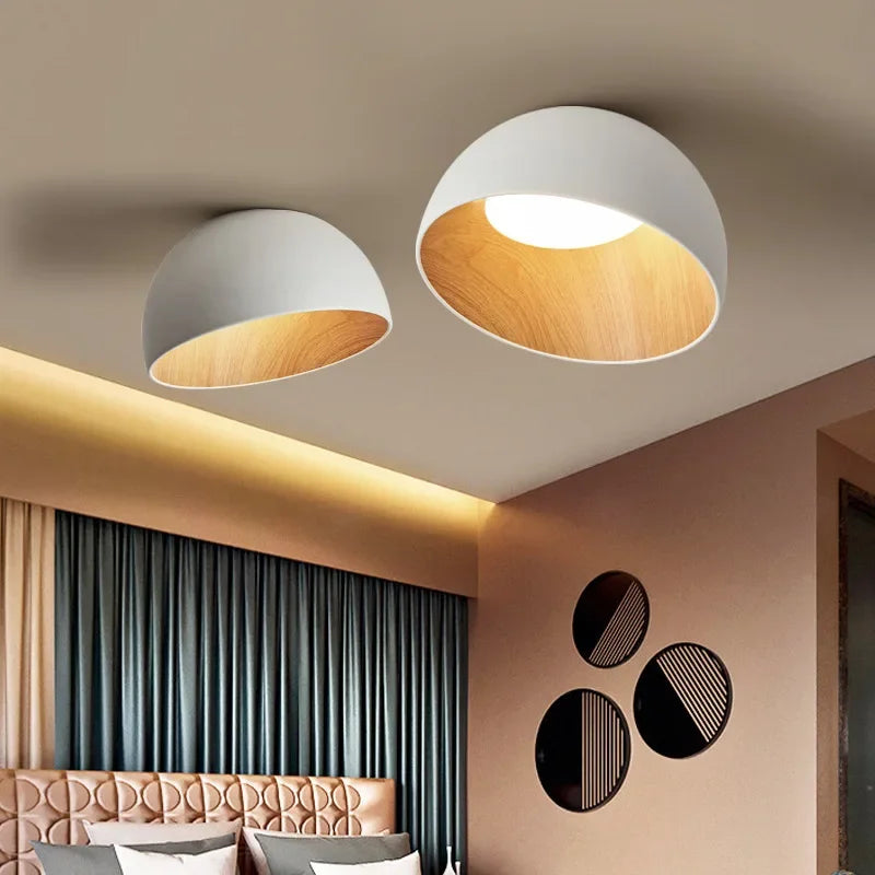 Aubrey - Black Metal Wood Ceiling Lamp