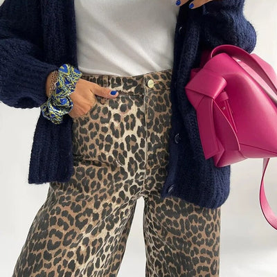 Sione - Luipaardprint Broek voor Vrouwen